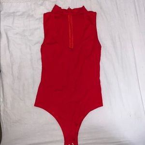 Red body suit